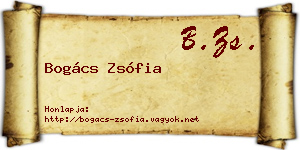 Bogács Zsófia névjegykártya