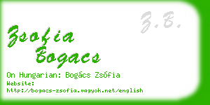 zsofia bogacs business card
